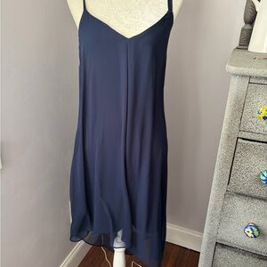 White House Black Market Navy Asymmetrical Dress